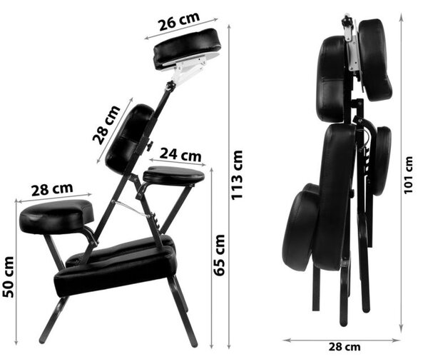 Masážní židle Movit skládací černá 8,5 kg