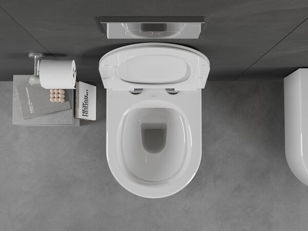 Mexen Sofia WC mísa Rimless s pomalu padajícím prkénkem slim, duroplast, bílý lesk - 30540100
