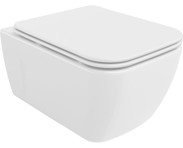 Mexen Margo WC mísa Rimless s pomalu padající deskou slim, duroplast, Bílá