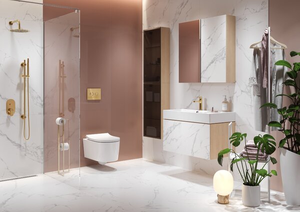 Cersanit Accento Circle splachovací tlačítko pro WC zlatá K97-461