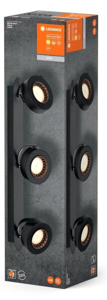 LEDVANCE LED nástěnné a stropní bodové svítidlo Venus černé 3 spoty 4058075833678
