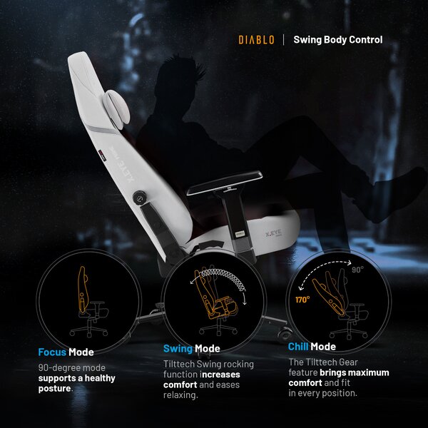 Bílé herní křeslo Diablo X.Eye Prime Ghosted White