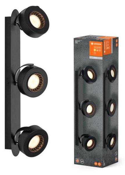 LEDVANCE LED nástěnné a stropní bodové svítidlo Venus černé 3 spoty 4058075833678