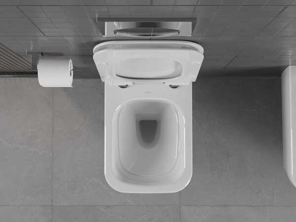 Mexen Stella WC mísa Rimless se sedátkem pomalu padající slim, duroplast, bílý lesk - 30680800
