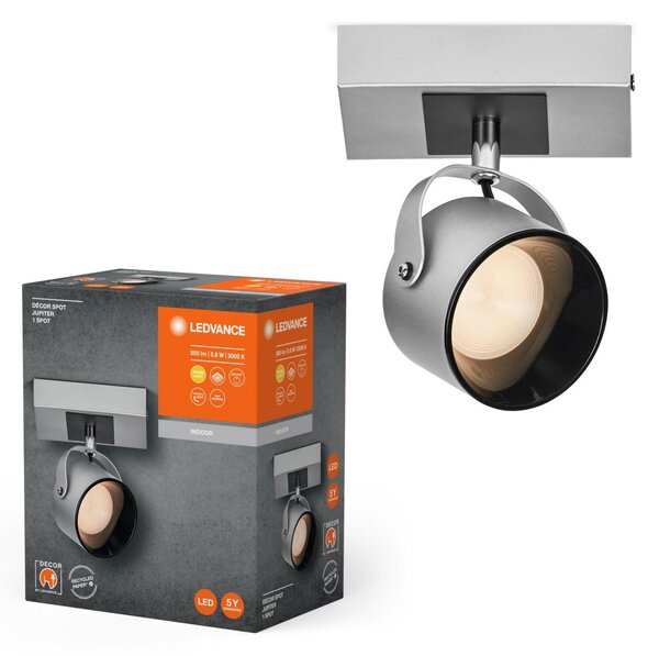 LEDVANCE LED nástěnné bodové svítidlo Jupiter stříbrné 1 spot 4058075828209