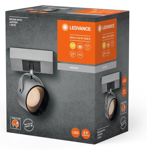 LEDVANCE LED nástěnné bodové svítidlo Jupiter stříbrné 1 spot 4058075828209