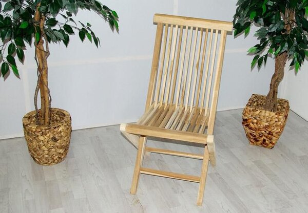 DIVERO Set 2 skládacích židlí z týkového dřeva, 89x46x62 cm