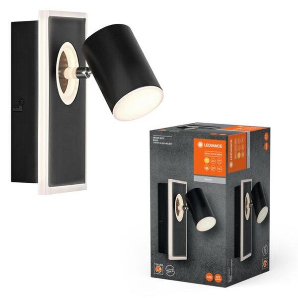 LEDVANCE LED nástěnné bodové svítidlo Mars CLICK-SELECT černé 1 spot 4058075833791