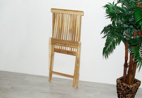 DIVERO Set 2 skládacích židlí z týkového dřeva, 89x46x62 cm