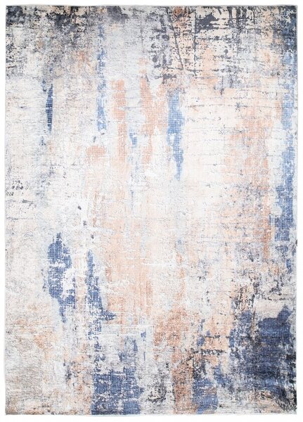 Makro Abra Kusový koberec pratelný TOSCANA 97170 Abstraktní pogumovaný modrý krémový růžový Rozměr: 80x150 cm