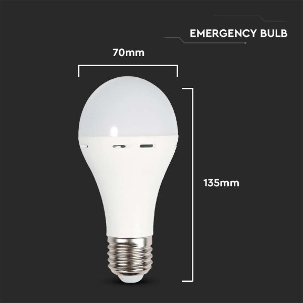 LED Žárovka s nouzovým režimem A70 E27/9W/230V 4000K