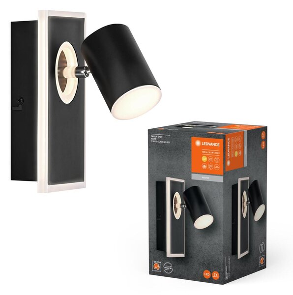 LEDVANCE LED nástěnné bodové svítidlo Mars CLICK-SELECT černé 1 spot 4058075833791