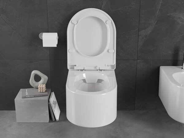 Mexen Sofia WC mísa s pomalu padajícím tvrdým sedátkem, bílý lesk - 30798000