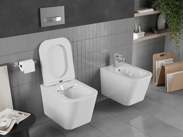 Mexen Teo WC mísa Rimless s pomalu klesající deskou slim, duroplast, bílý lesk - 30850600