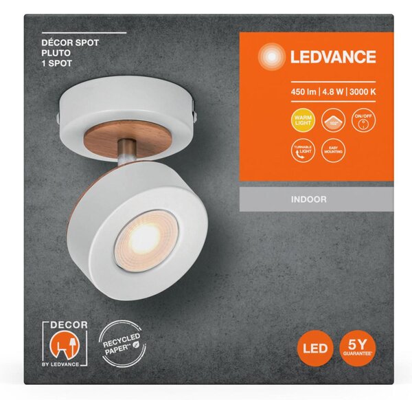 LEDVANCE LED nástěnné bodové svítidlo Pluto bílé 1 spot 4058075827882