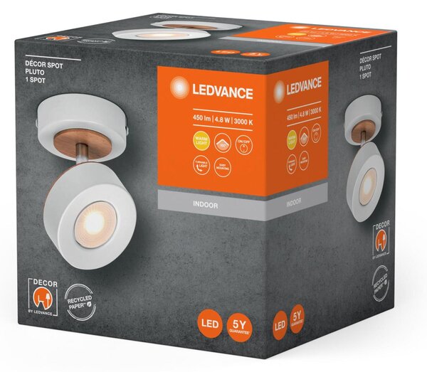 LEDVANCE LED nástěnné bodové svítidlo Pluto bílé 1 spot 4058075827882