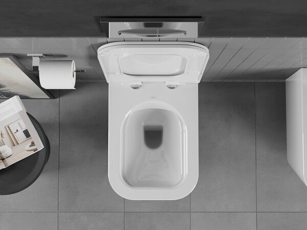 Mexen Teo WC mísa Rimless s pomalu padajícím tenkým sedátkem, duroplast, bílý lesk - 30850700