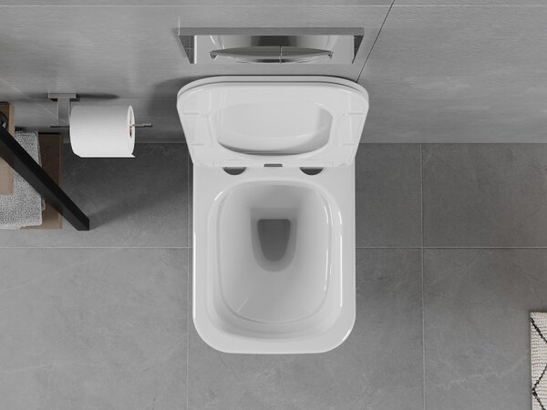Mexen Elis WC mísa Rimless s pomalu padajícím sedátkem slim, duroplast, bílý lesk - 30910600