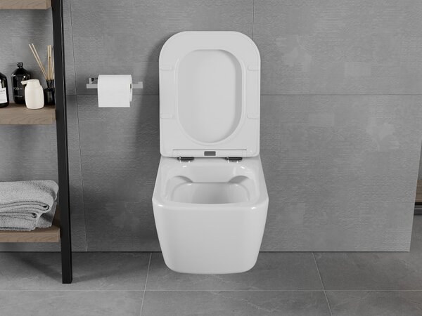 Mexen Elis WC mísa Rimless s pomalu padajícím sedátkem slim, duroplast, bílý lesk - 30910600