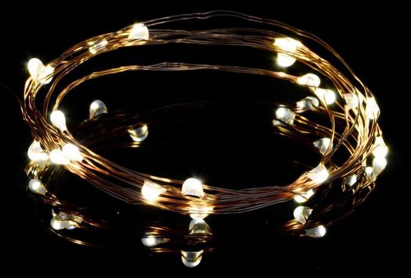 Vánoční světelný řetěz, MINI 50 LED s časovačem, teple bílý