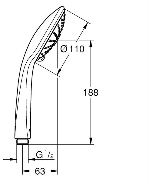 Grohe Vitalio Joy sprchová hlavice černá 273192430