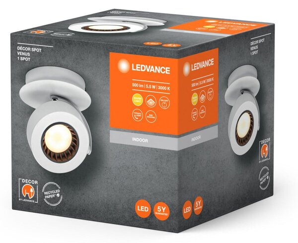LEDVANCE LED nástěnné bodové svítidlo Venus bílé 1 spot 4058075828124