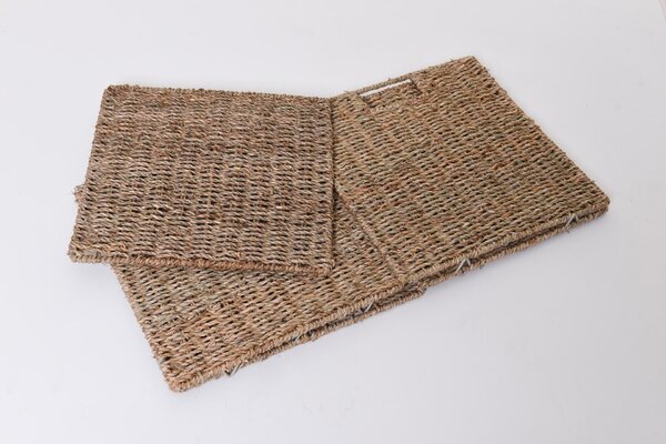 Sada 2 policových košů SEGRA, mořská tráva, 33x33x33 cm, přírodní