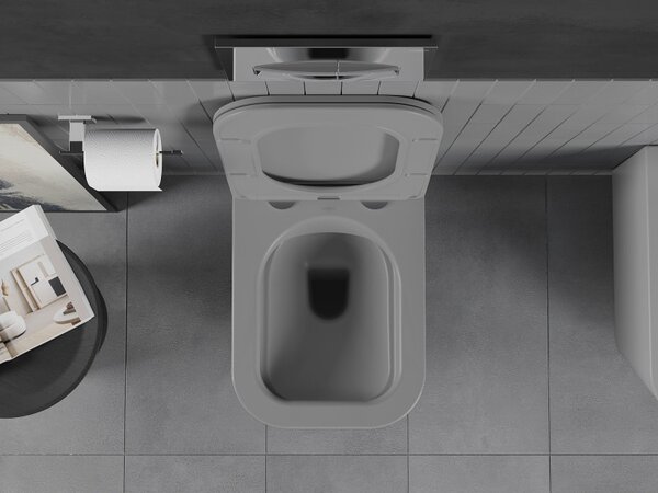 Mexen Teo wc mísa Rimless s pomalu klesající deskou slim, duroplast, světle šedá matná - 30854061