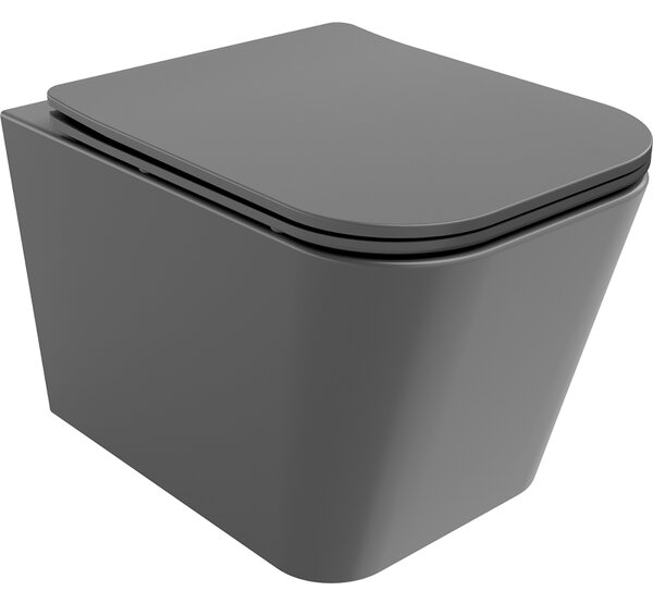Mexen Teo WC Rimless s WC deskou slim, duroplast, tmavě-šedá matná, 30854071