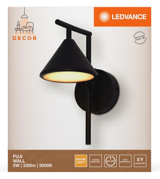 LEDVANCE LED nástěnné svítidlo Fuji 5W 930 černé 4058075841802