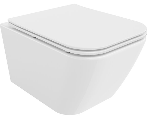 Mexen Madox WC mísa Rimless s pomalu padající deskou slim, duroplast, bílá