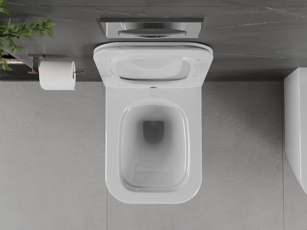 Mexen Madox, Rimless závěsná wc mísa 515x365x350 mm s pomalu padajícím sedátkem SLIM z duroplastu, bílá, 30154000