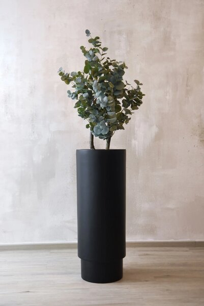Květináč ESCADA, sklolaminát, výška 90 cm, černá