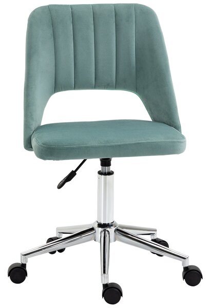Židle Vinsetto, výškově nastavitelná kancelářská židle bez opěrek, otočná kancelářská židle s sametovým vzhledem, ergonomická make-up židle do ložnice