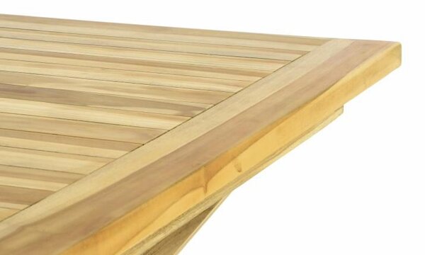 Skládací zahradní stolek DIVERO - týkové dřevo neošetřené - 80 cm