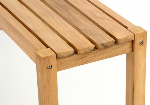 Zahradní set lavic a stolu, ošetřené týkové dřevo, 135 cm