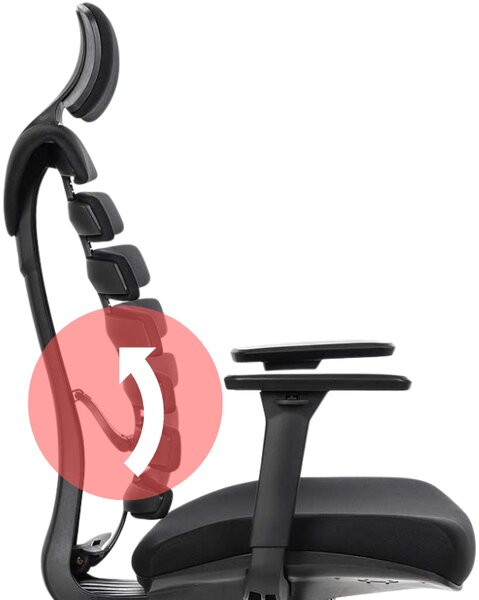 MERCURY Ergonomická kancelářská židle LOMAX - černá látka / nosnost 150 kg