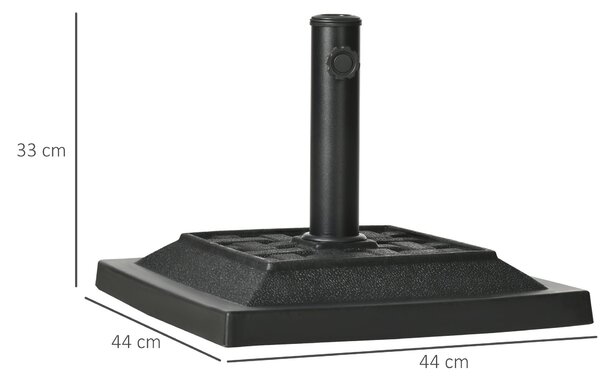 Stojan na slunečník Outsunny 12 kg Čtvercový základ pro slunečník, zátěž na slunečník, držák na slunečník pro průměr slunečníkového sloupu 32/38/48 mm