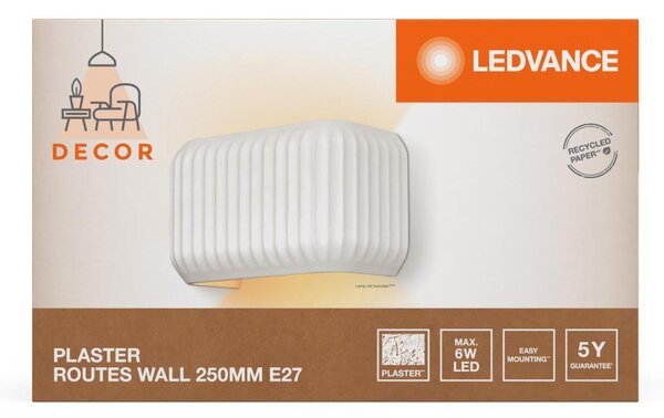 LEDVANCE nástěnné svítidlo Plaster Routes 250 1xE27 bílé 4058075841222
