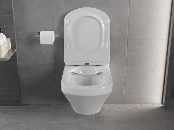 Mexen Vito, závěsné WC Rimless 54,5 x 37 cm s pomalu padajícím sedátkem z duroplastu, bílá, 30174000