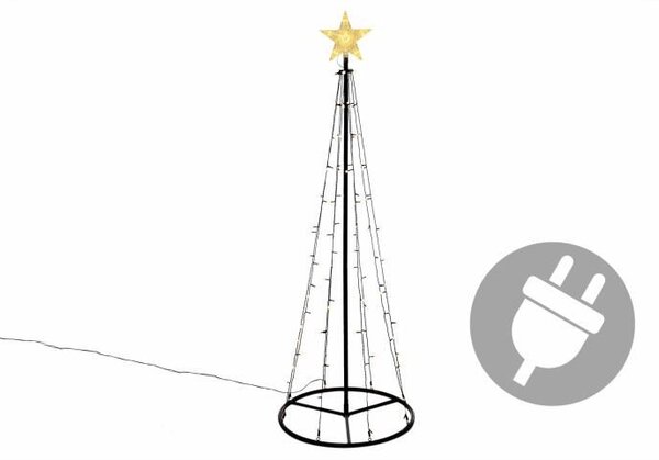 Vánoční dekorace, světelná pyramida, 180 cm, teple bílá