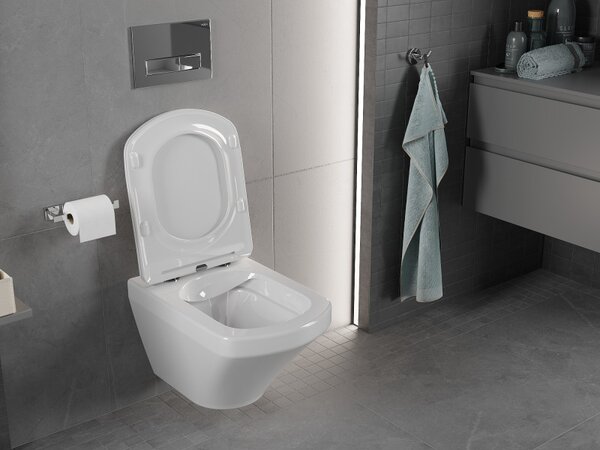Mexen Vito, závěsné WC Rimless 54,5 x 37 cm s pomalu padajícím sedátkem z duroplastu, bílá, 30174000