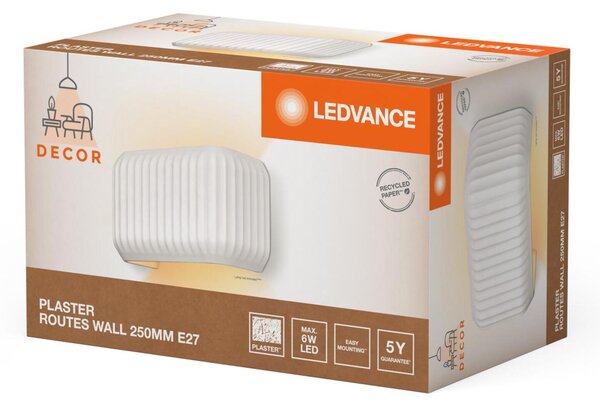 LEDVANCE nástěnné svítidlo Plaster Routes 250 1xE27 bílé 4058075841222