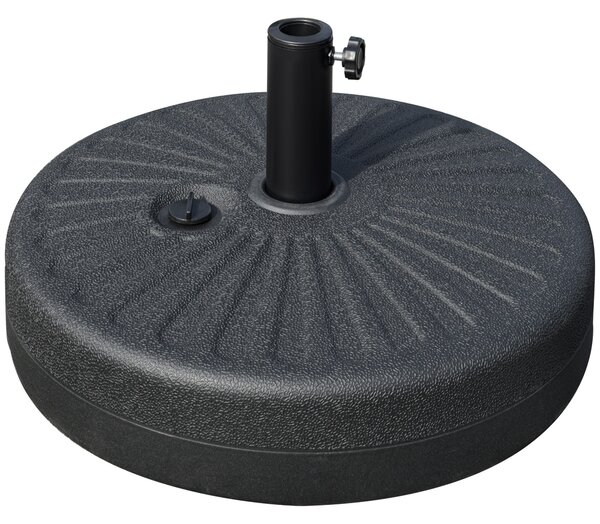 Stojan na deštníky Outsunny, 22 kg, kulatý základ deštníku, hmotnost deštníku, stojan pro tyče o průměru 38/48 mm, na balkon, terasu, zahradu, černý |