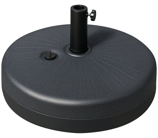 Stojan na deštníky Outsunny, 22 kg, kulatý základ deštníku, hmotnost deštníku, stojan pro tyče o průměru 38/48 mm, na balkon, terasu, zahradu, černý |