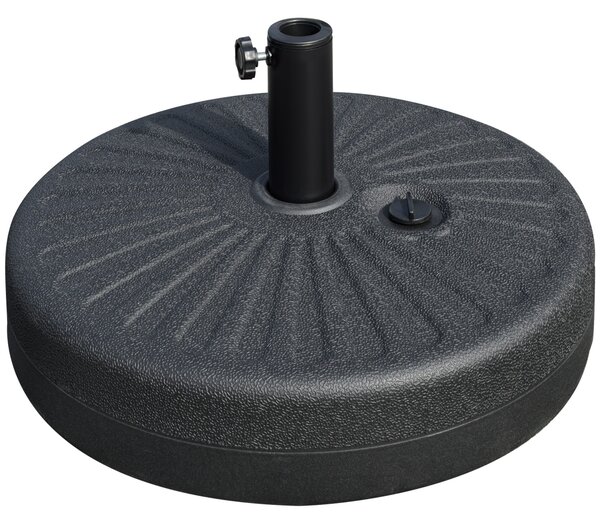 Stojan na deštníky Outsunny, 22 kg, kulatý základ deštníku, hmotnost deštníku, stojan pro tyče o průměru 38/48 mm, na balkon, terasu, zahradu, černý |