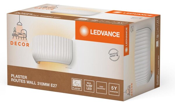LEDVANCE nástěnné svítidlo Plaster Routes Up 310 1xE27 bílé 4058075841260