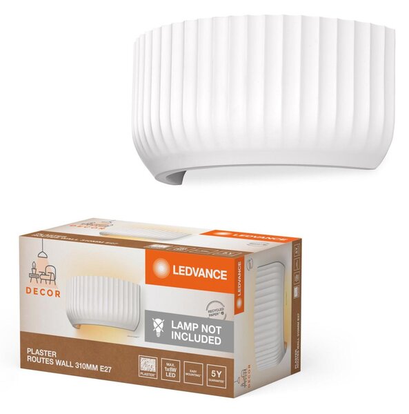 LEDVANCE nástěnné svítidlo Plaster Routes Up 310 1xE27 bílé 4058075841260