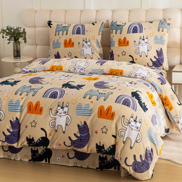 Povlečení mikroplyš PURRSLEEP béžové Rozměr povlečení: 70 x 90 cm | 140 x 200 cm