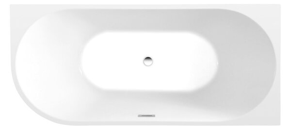Aqualine Aqualine, TIBERA R rohová stojící vana 170x80cm, bílá, E1015